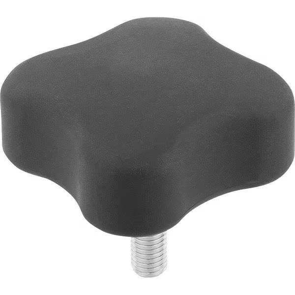 Palm Grip Flat D=M10X30 D1=63, 5 H=27, 7, Form:L, Thermoplastic, Comp:Steel, Kipp, Mfr#: K0278.6310X30